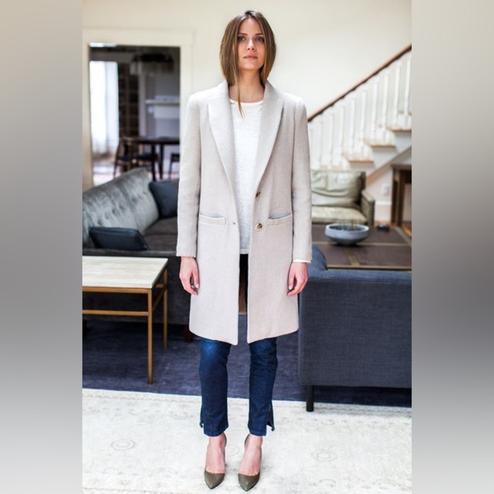 Emerson Fry Tailored Coat in Fawn Wool, Size 0